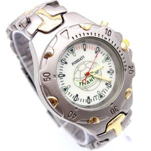 Vintage Fossati Titanium Watch Mens Silver Tone Stainless Steel White Dial